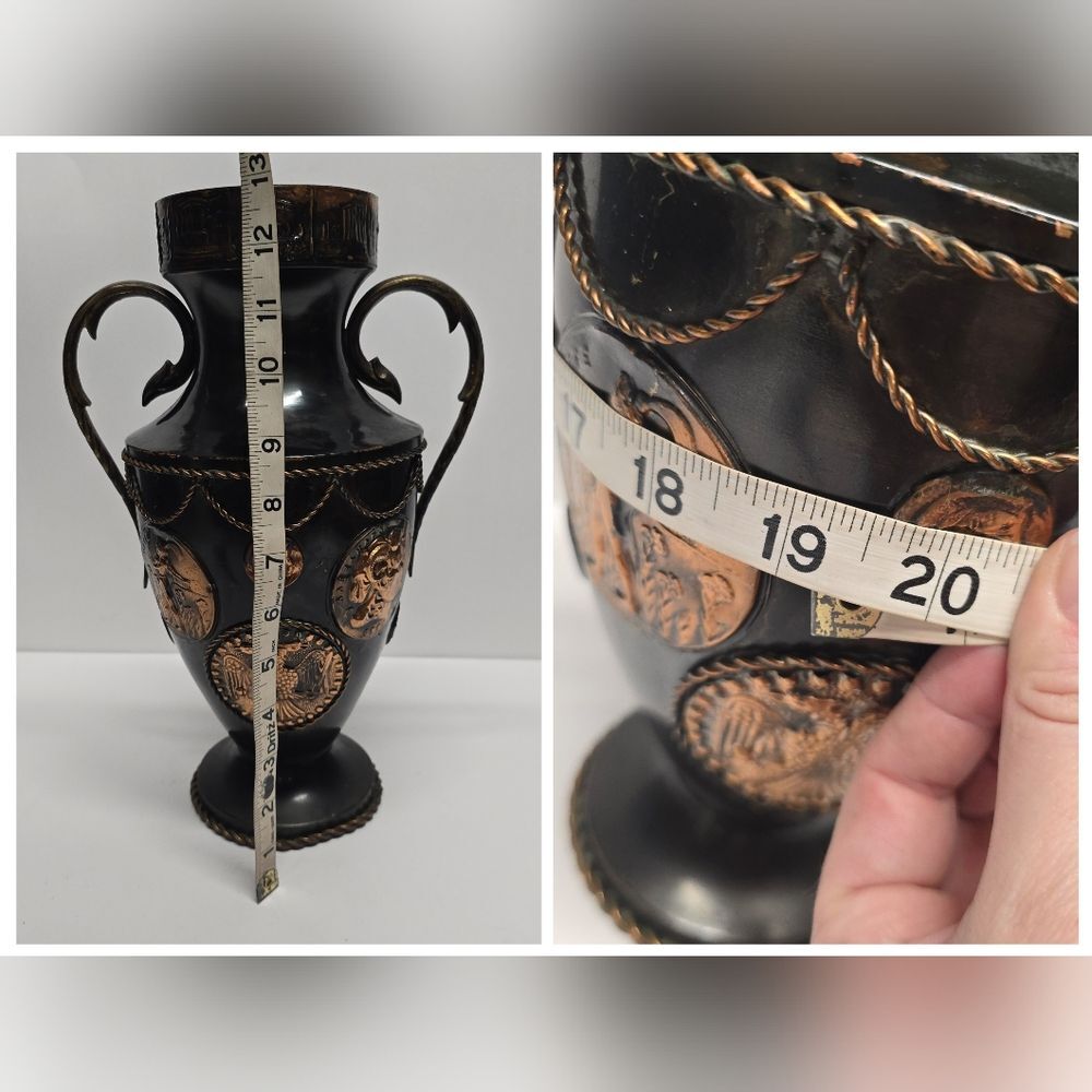 Vintage Large Metal Greek Vase In Antique Style - Picture 8 of 9
